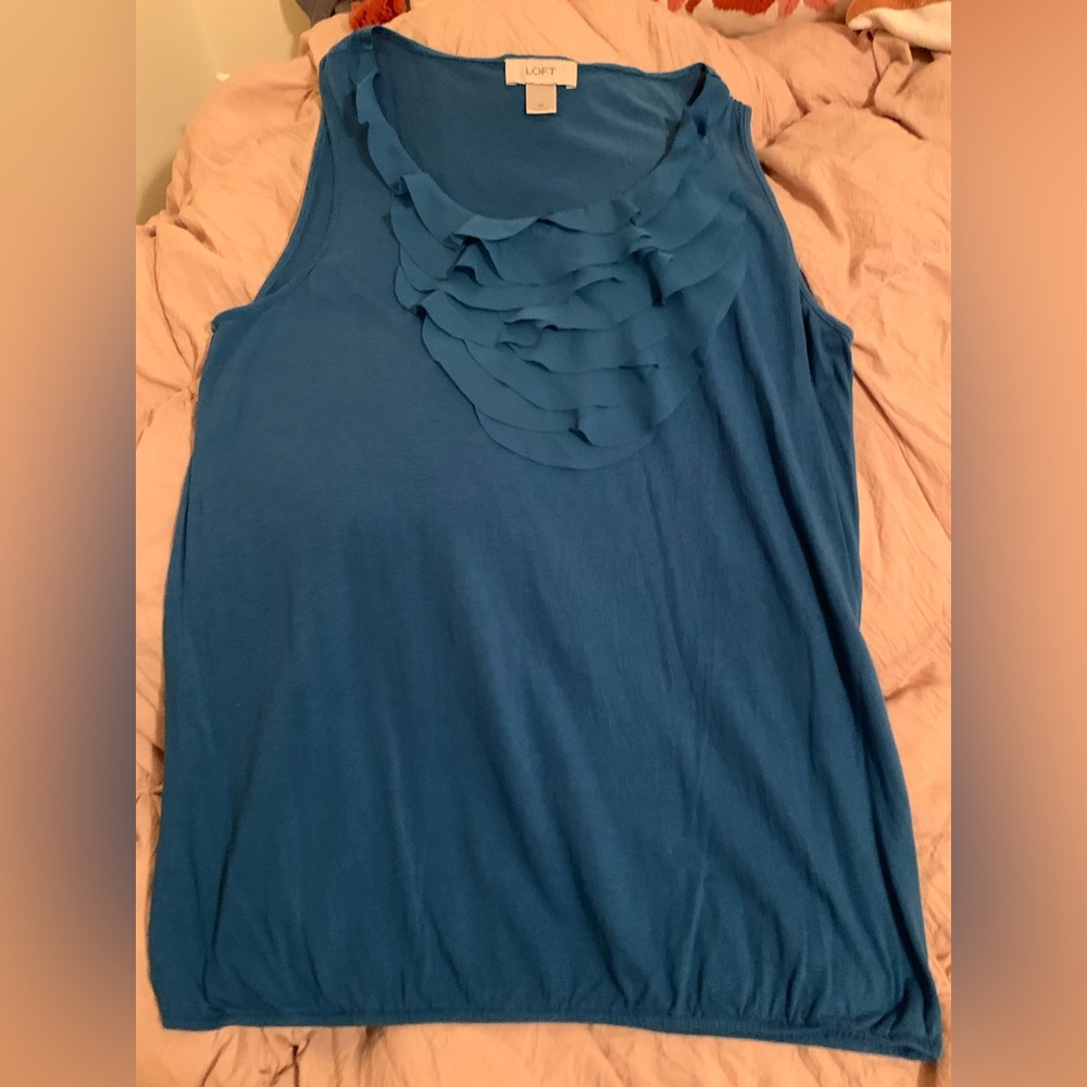 #53 - EUC Loft Sleeveless Ruffle Top with Elastic Waistband
